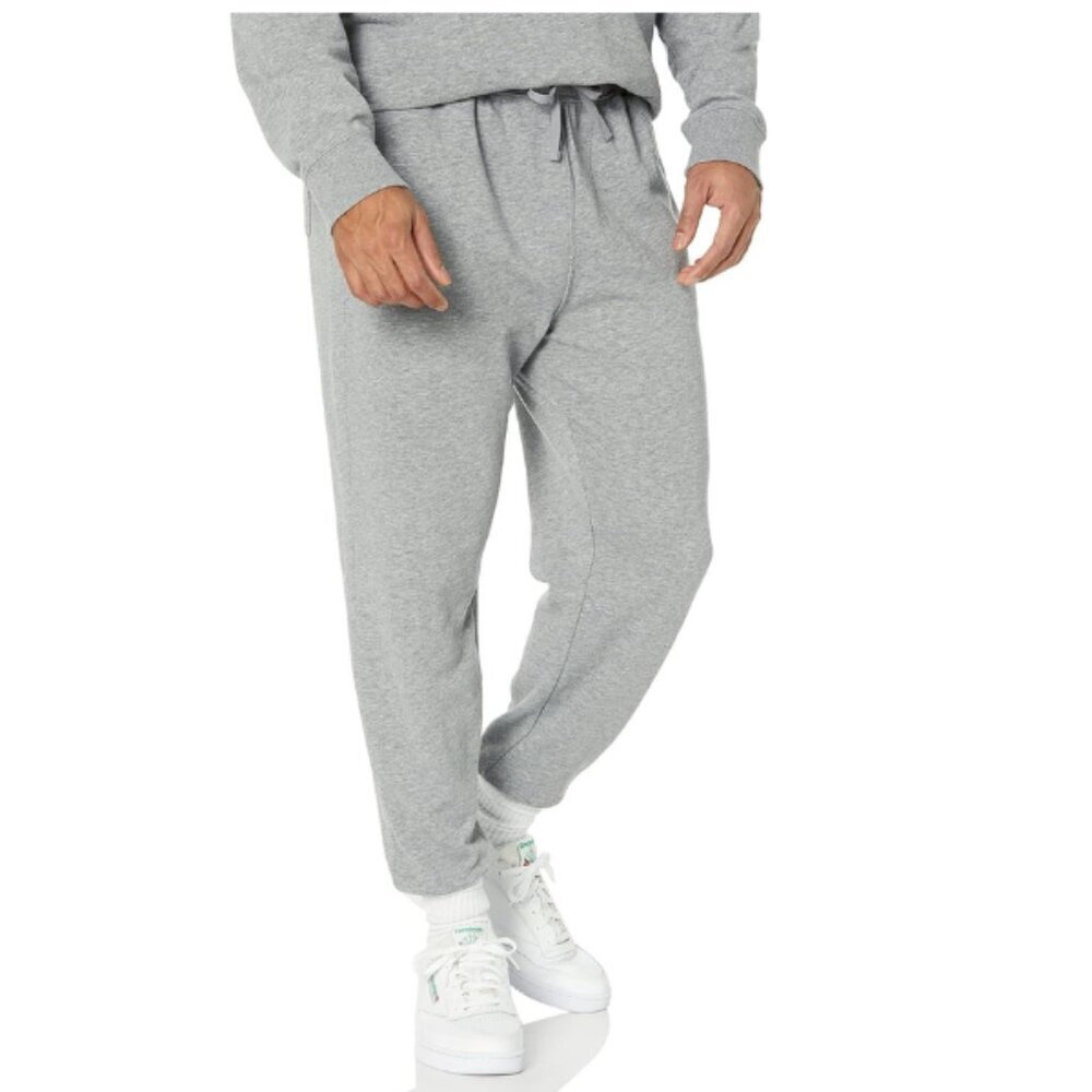Amazon Essentials Men's Jogger Pants Casual Relaxed Fit Size Large, Heather Gray